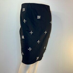 JULES & LEOPOLD Women's Black Embellished Knit Skirt - Size Small - NWT